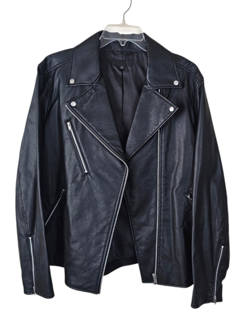Uniqlo Classic Black Faux Leather Moto Jacket